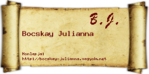Bocskay Julianna névjegykártya
